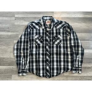 Y2K Wrangler Pearl Snap Shirt Mens XL American Cowboys Long Sleeve Western Vtg